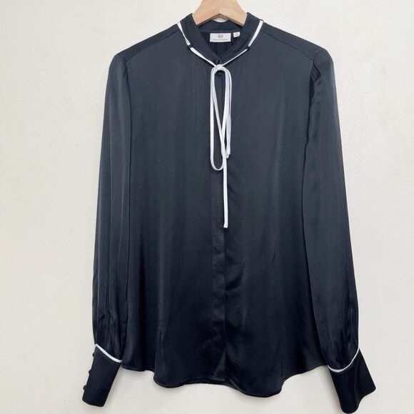 AG Adriano Goldschmied Womens Medium Winslet Blouse In True Black - Picture 2 of 13